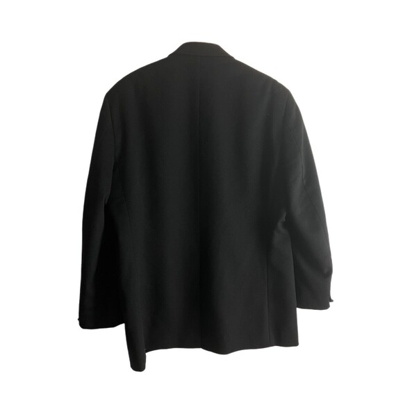 Chap’s Mens Black Two Button Sports Coat Blazer Silk Wool Cashmere Blend 42R - Picture 2 of 9